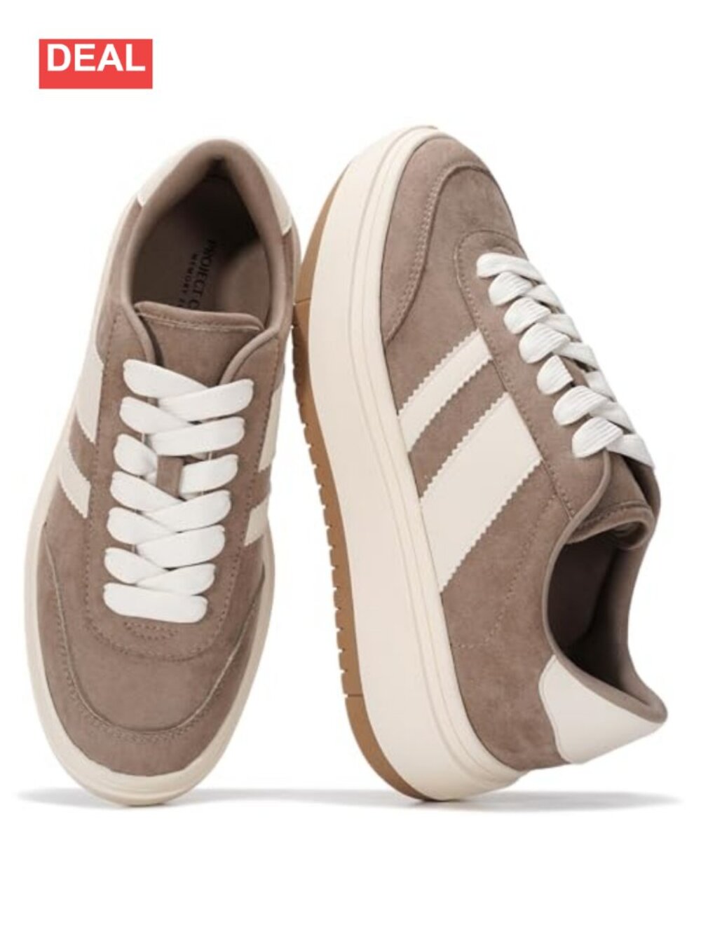 Platform Sneakers Lace-Up Memory Foam Cushioned Casual Shoes